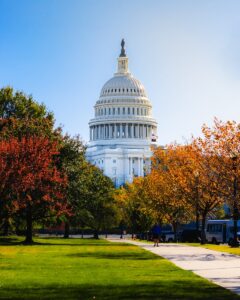 a view of the capitol building from across the street